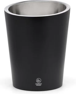 Leopold Vienna - Seau à Champagne Double Paroi En Acier Inoxydable Noir Mat -Dégustation Délicate 974x1200 2