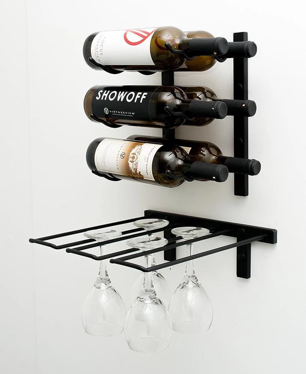 Vintageview Wineglass Rack Black 4 Verres à Vin Notez Que C'est Zwart! 4 Vintageview Wineglass Rack Black 4 Verres à Vin Notez Que C'est Zwart! – Image 2