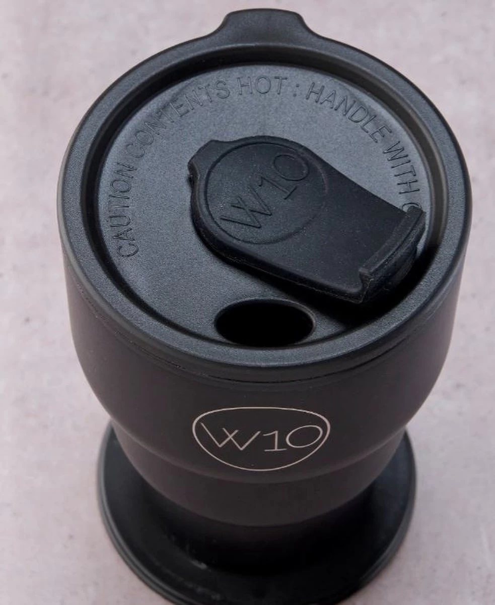 W10 Portobello - Thermos Pliable En Acier Inoxydable / Mug De Voyage - 400 Ml - Zwart - Pour Les Boissons Chaudes Et Froides 9 W10 Portobello - Thermos Pliable En Acier Inoxydable / Mug De Voyage - 400 Ml - Zwart - Pour Les Boissons Chaudes Et Froides – Image 7