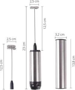 Mousseur à Lait V&P - Acier Inoxydable Noir - Avec Support - Mousseur à Lait 3 Pièces -Dégustation Délicate 997x1200 1