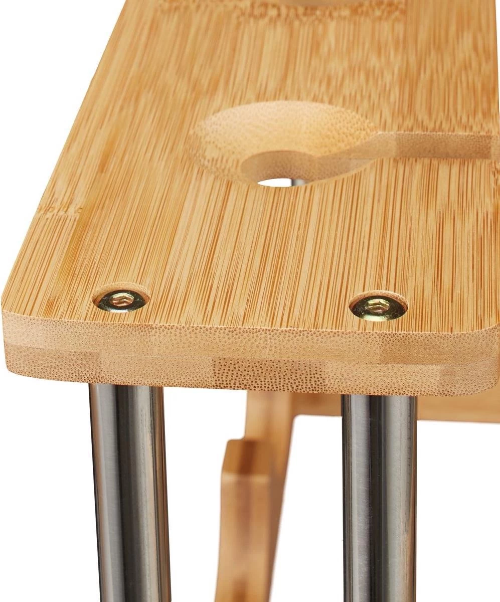 Life Deals® Casier à Vin En Bambou Pour 4 Bouteilles Et Verres à Vin - Porte-bouteille Debout - Bois Vierge - Porte-vin En Bois 5 Life Deals® Casier à Vin En Bambou Pour 4 Bouteilles Et Verres à Vin - Porte-bouteille Debout - Bois Vierge - Porte-vin En Bois – Image 3